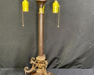Gilt Scrolled French Nouveau Lamp Base