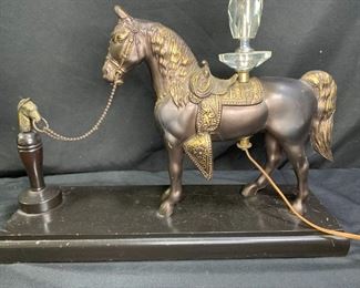 Vintage Horse & Hitching Post Lamp