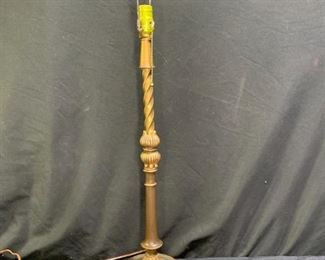 Brown & Gold Twisted Pillar Table Lamp