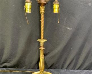 Vintage Brass Tone 3-Light Table Lamp