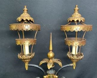  Antique Victorian 2 Candle Electric Lamp
