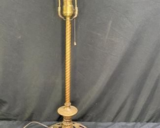 Metal Open Lace Base w/Twisted Rope Column Lamp