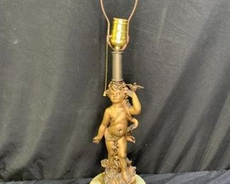 Marble Base Cherub Lamp Base