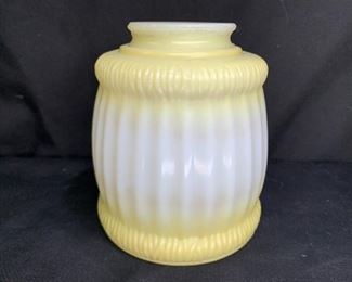 Vintage Milk Glass w/Yellow Accent Shade
