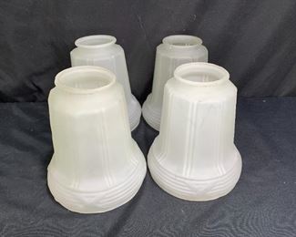 4 Antique Frosted 2 1/4" Shades
