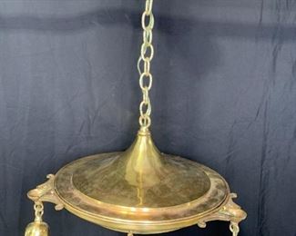 Antique 4 Light Brass Pan Chandelier
