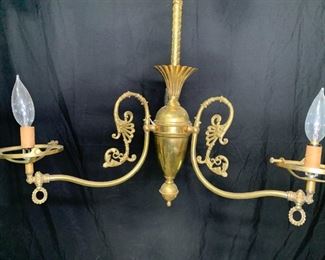 Antique Brass 3 Shade Chandelier
