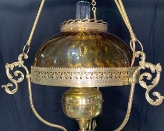  Bradley Hubbard School Converted Oil Chandelier