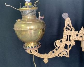 Bradley Hubbard Converted Oil Lamp Sconce

