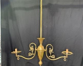 Antique Brass 2 Light Chandelier

