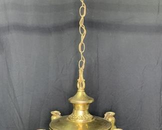 Art Nouveau Pan Style 4 Light Chandelier
