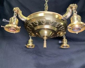 Converted Gas 4-Light Ceiling Fixture
