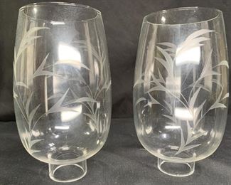 Etched clear glass leaf design shades
