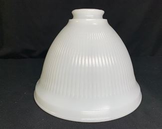 Milk glass ribbed glass shade
