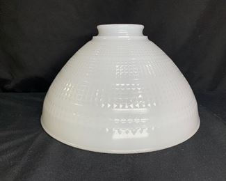 Milk glass waffle corning lampshade
