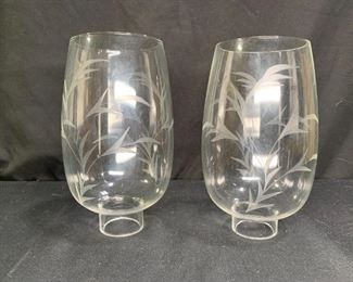 Etched clear glass leaf design shades
