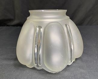 Vintage frosted & clear globe with scalloped edge
