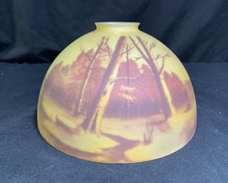 Satin Amber Woodland Painted Shade
