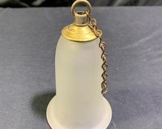 Frosted glass shade with brass cap & chain
