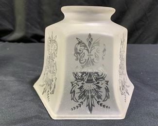 Frosted etched hexagon lamp shade
