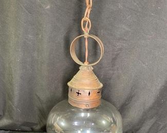 Converted Electric Lantern w/Glass Globe
