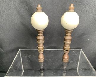 Pair of Vintage Finials w/Risers
