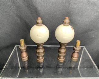 Pair of Vintage Finials w/Risers
