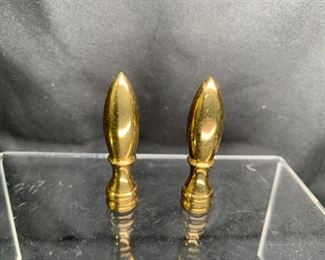 2 Vintage Brass Finials
