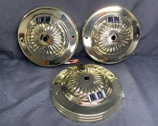 Set of 3 Antique Brass Canopies
