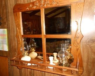Mirror and Oil Lamps
