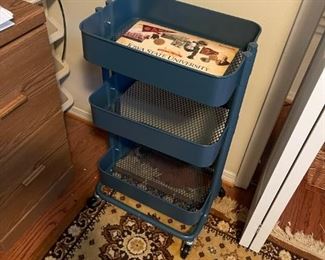 one of three industrial rolling carts  / Ikea Raskog trolley cart. 
