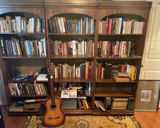 3 solid bookcases and tons of books! 
