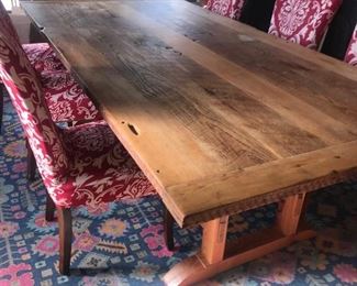 Beautiful Custom Made From Old Barn Door Farmhouse Dining Table ~ 8’ X 4’ ~ Seats 10