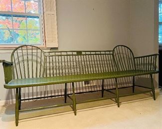Windsor hoop back bench with a plank seat ~~~ Unusual & Rare