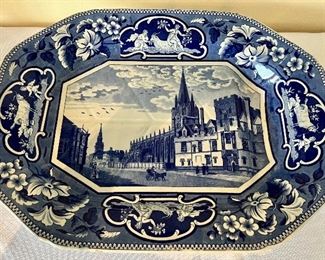 Ridgeway Blue WhiteOpaque China Platter 