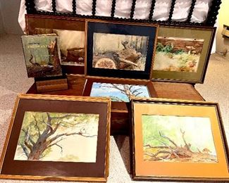 Charles Robinson series of original watercolor art from the book “The Dead Tree” by Alvin Tresselt Parents Magazine Press1972