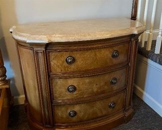 Henredon marble topped 3 drawer dresser