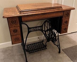 Antique Singer sewing table