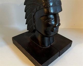 Native American wooden book ends
