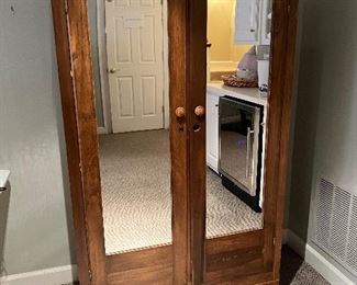 Antique 2 door mirrored wardrobe