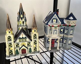 Holiday decoration illuminating houses