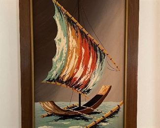 MCM Nautical oil on canvas signed by Fairchild (pr)