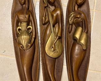 Chalkware Muses - Arts, Music & Literature- 3 MCM Wall Plaques by Favor Ware