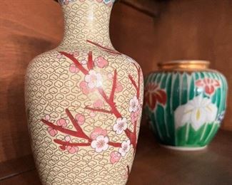 Vintage asian & cloisonne vases
