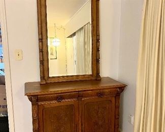 Decorative lion buffet with matching mirror