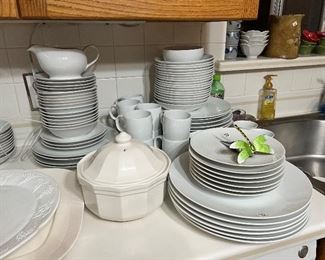 Huge supply of plates, dishes and coffee cups