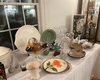 Endless supply of porcelain, glass eggs and decorative platters