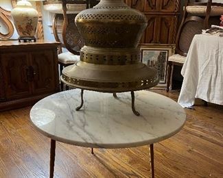 large brass hanging lamp