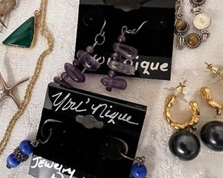 Sterling silver earrings and other costume jewlery