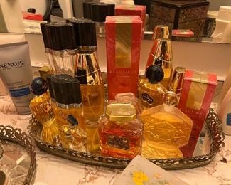 Large selection of perfumes, many still new in box